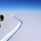 An aerial view of the crack along the Larsen C ice shelf.